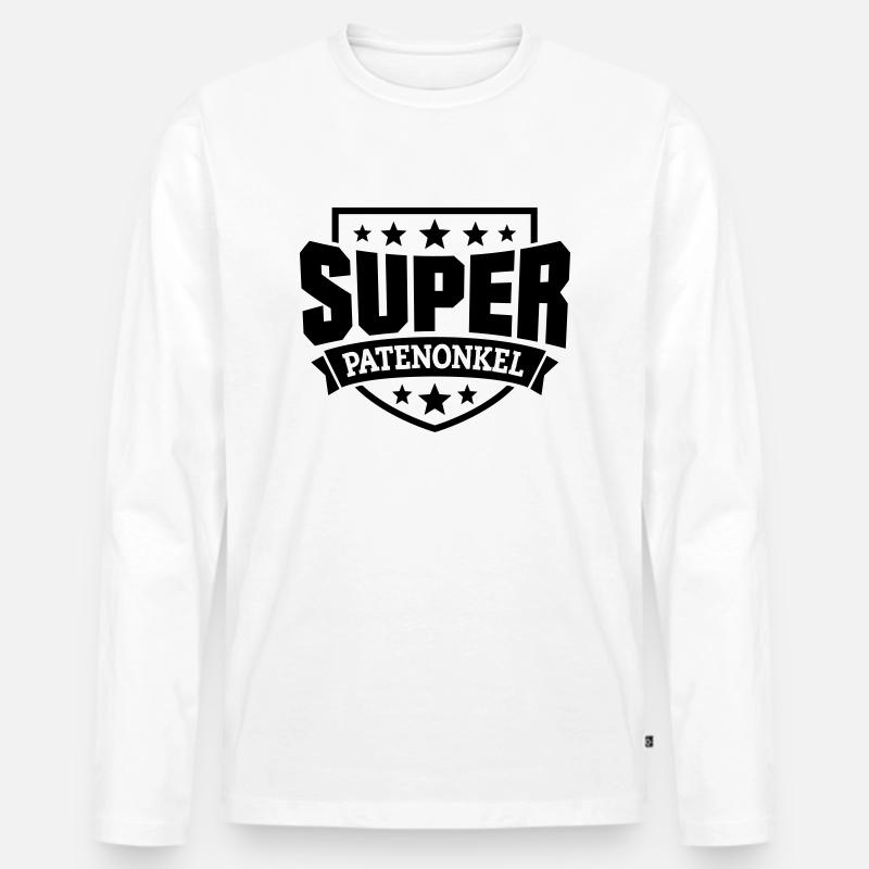 Super Patenonkel - Männer Premium Bio Langarmshirt - Weiß
