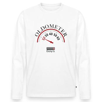 Oldometer 22. Geburtstag - Männer Premium Bio Langarmshirt - Weiß - Vorne - Nico (187cm)