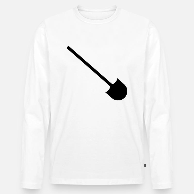 BAGGERARBEITEN - Männer Premium Bio Langarmshirt - Weiß
