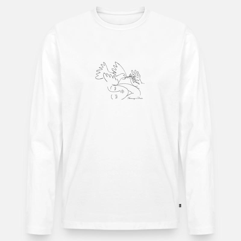 Peace – Hommage a Picasso - Männer Premium Bio Langarmshirt - Weiß