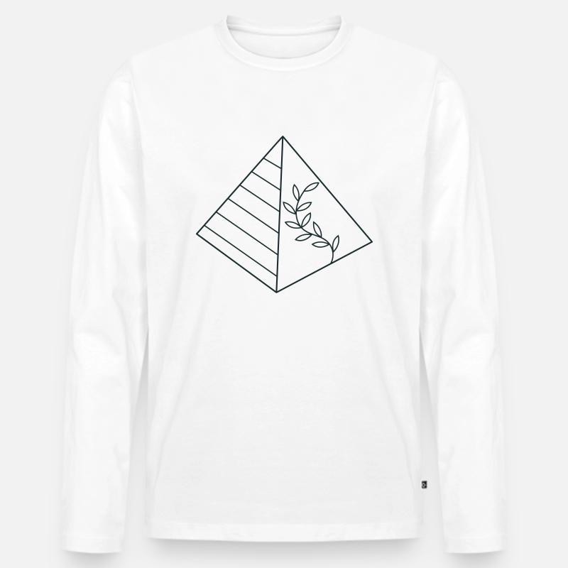 Pyramide mit Blumenbewuchs - Männer Premium Bio Langarmshirt - Weiß