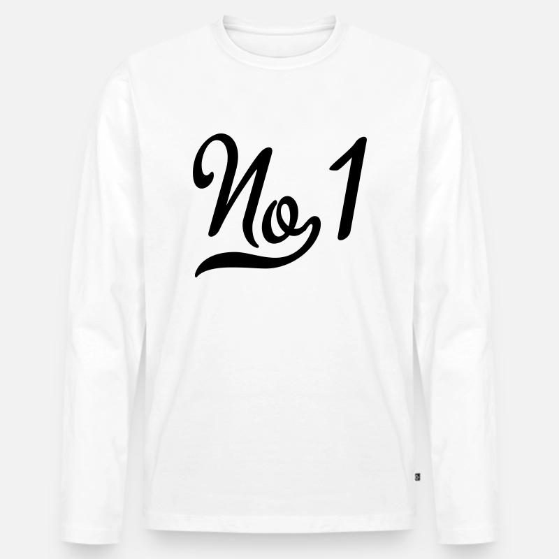 Nummer eins - Männer Premium Bio Langarmshirt - Weiß