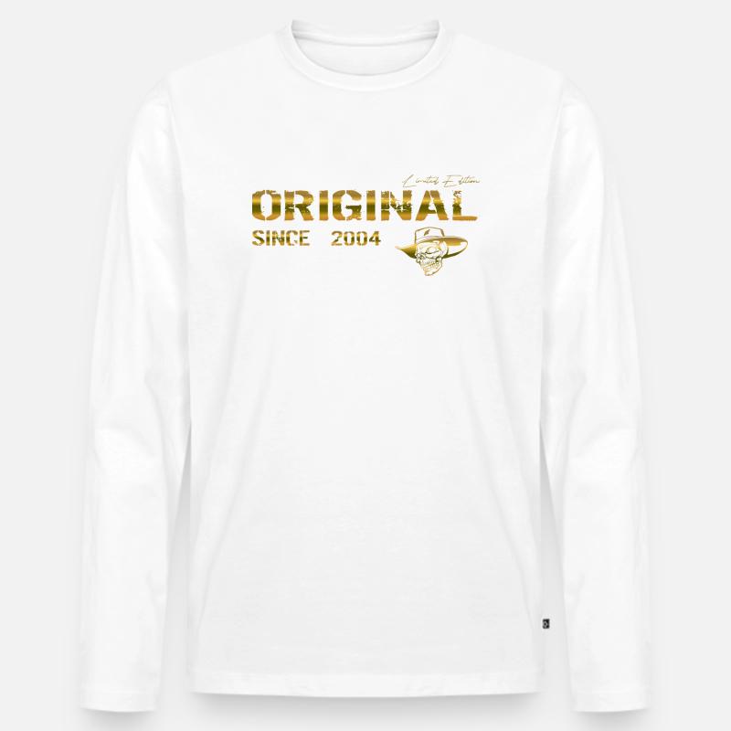 Original since 2004 - Männer Premium Bio Langarmshirt - Weiß