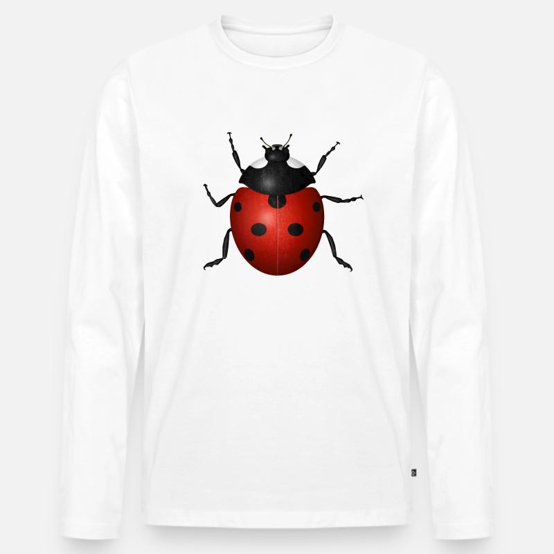 Marienkäfer - Männer Premium Bio Langarmshirt - Weiß