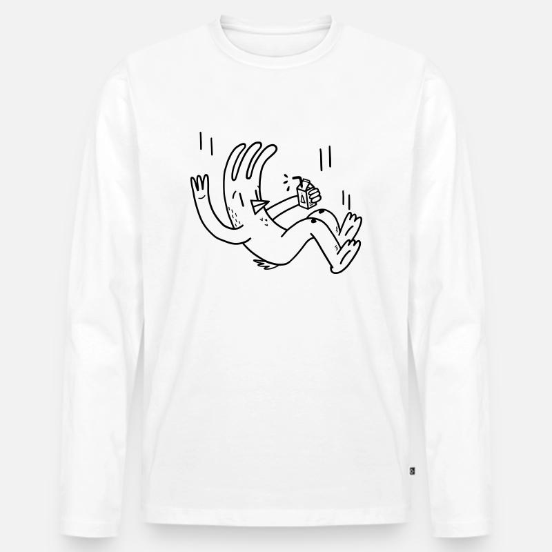Hühnchen-Herbst - Männer Premium Bio Langarmshirt - Weiß