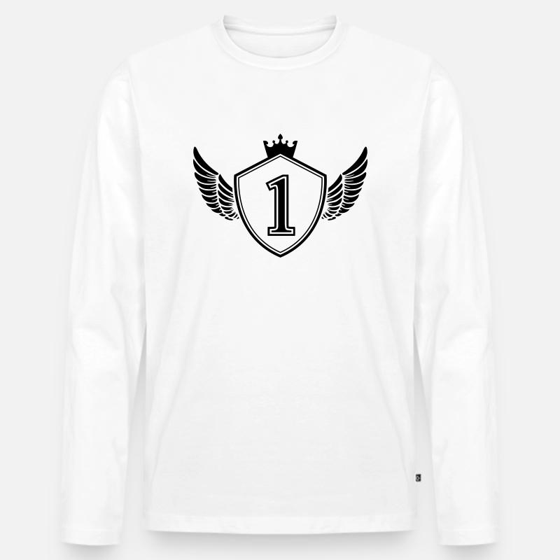 wappen 1 - Männer Premium Bio Langarmshirt - Weiß