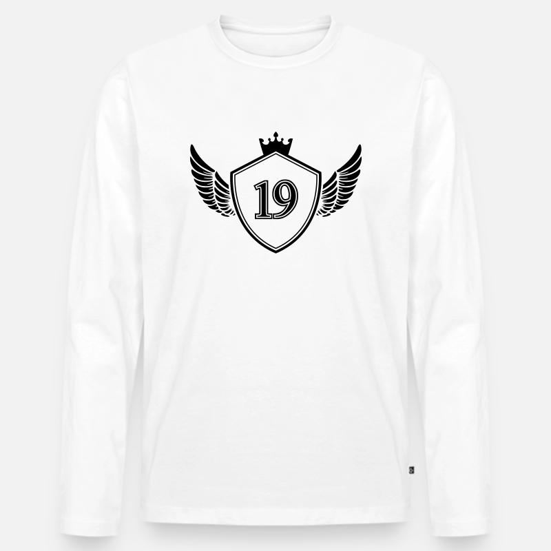 wappen 19 - Männer Premium Bio Langarmshirt - Weiß