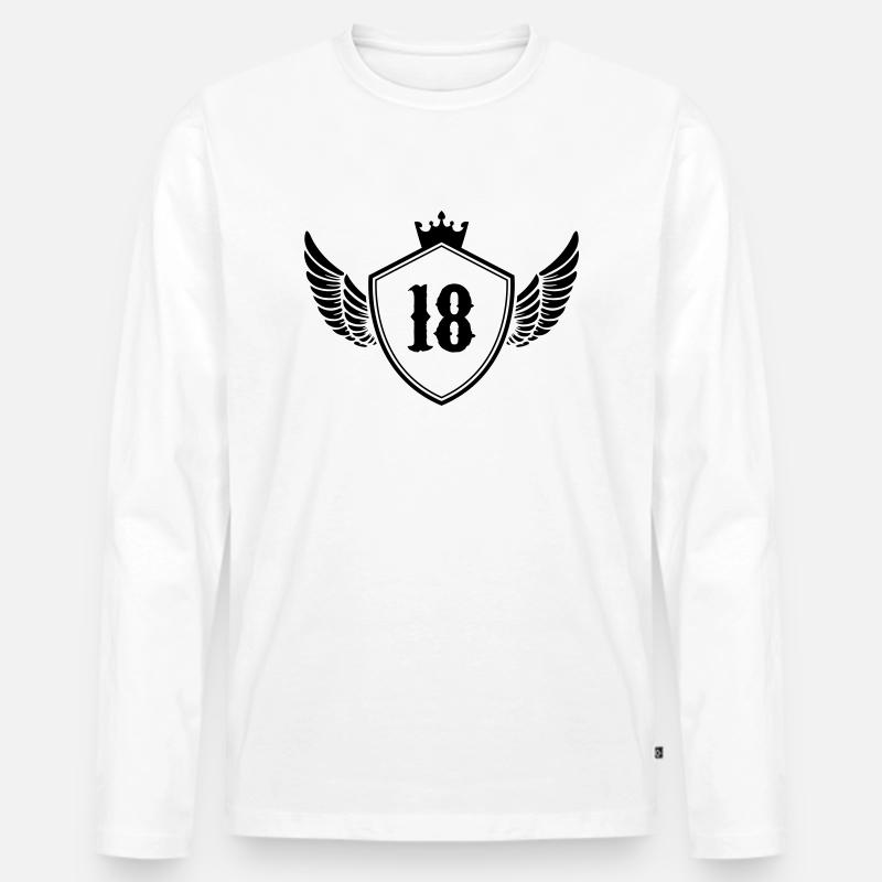 wappen 18 - Männer Premium Bio Langarmshirt - Weiß