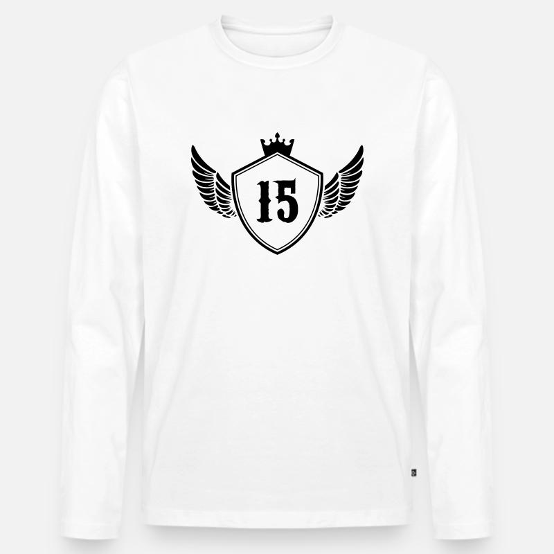 wappen 15 - Männer Premium Bio Langarmshirt - Weiß