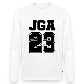 JGA 2023 Junggesellenabschied - Männer Premium Bio Langarmshirt - Weiß - Vorne - Nico (187cm)