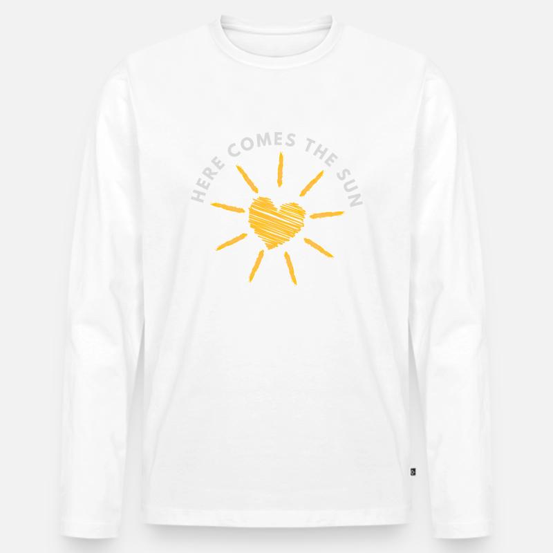 here comes the sun - Männer Premium Bio Langarmshirt - Weiß