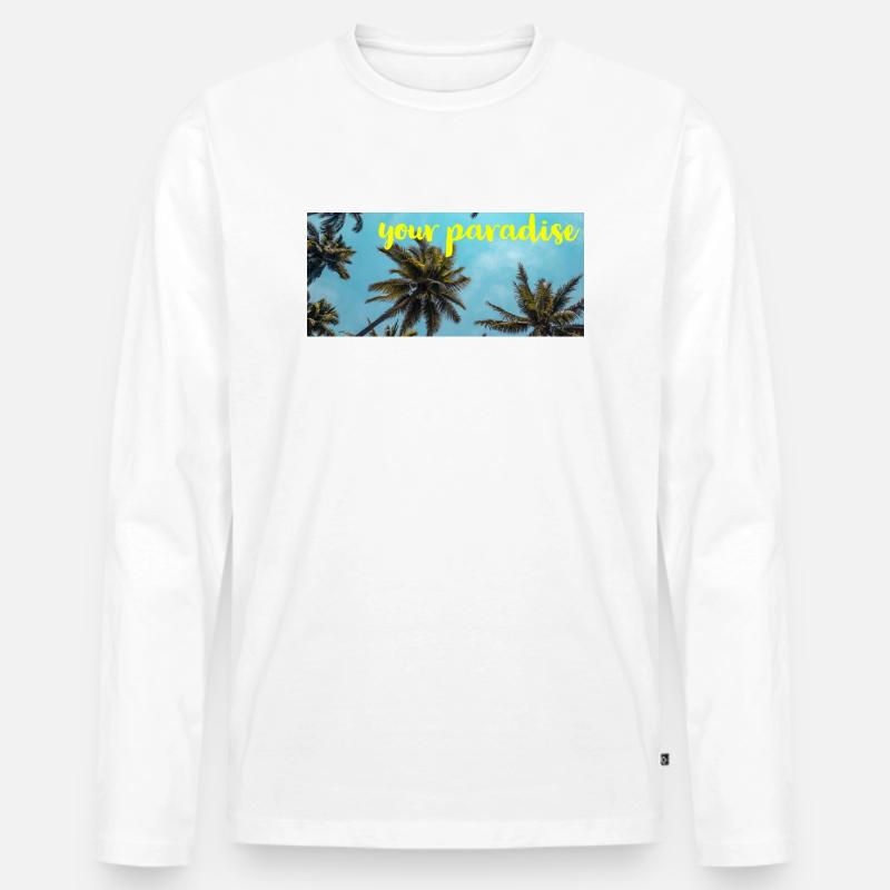 Your Paradise Mode Geschenkidee - Männer Premium Bio Langarmshirt - Weiß