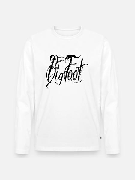BIGFOOT - Men's Premium Organic Long Sleeve Shirt - white