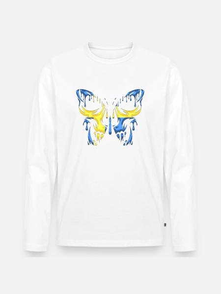 sweden lands flagga officiella stater kontinent - Ekologisk långärmad premium-T-shirt herr - vit