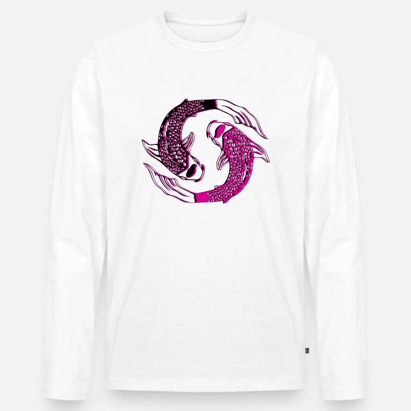 Ying Yang Kois - Männer Premium Bio Langarmshirt - Weiß