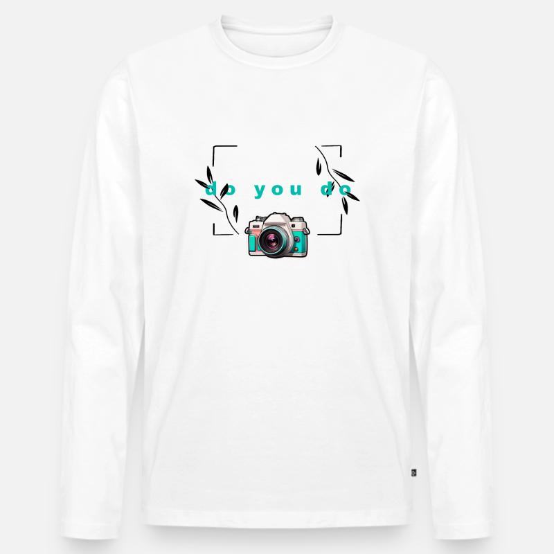 "Do yo do"-Kamera - Männer Premium Bio Langarmshirt - Weiß