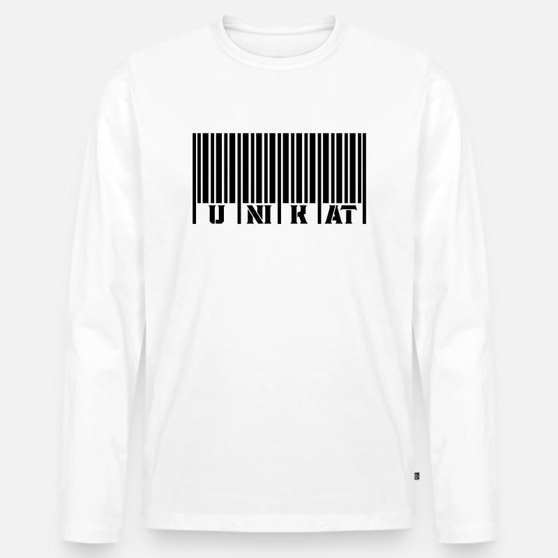 barcode unikat - Männer Premium Bio Langarmshirt - Weiß
