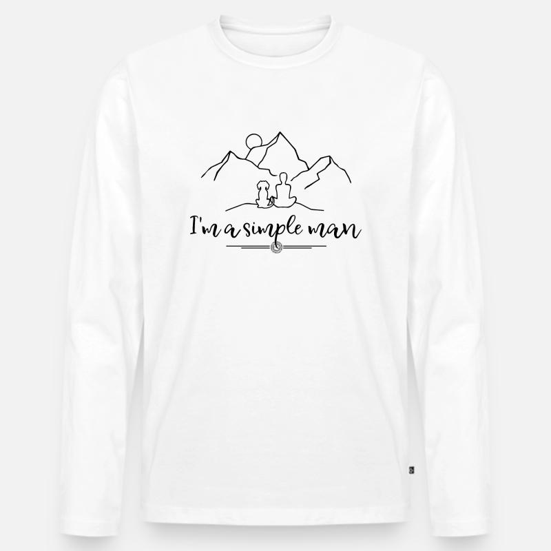 I'm a simple man - Männer Premium Bio Langarmshirt - Weiß