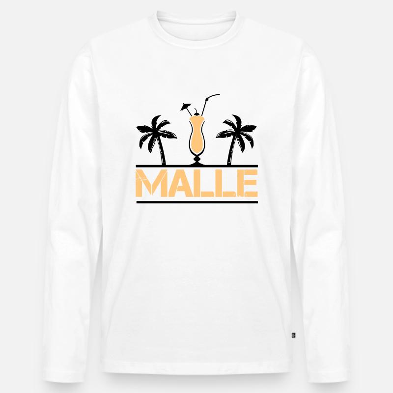 malle - Männer Premium Bio Langarmshirt - Weiß