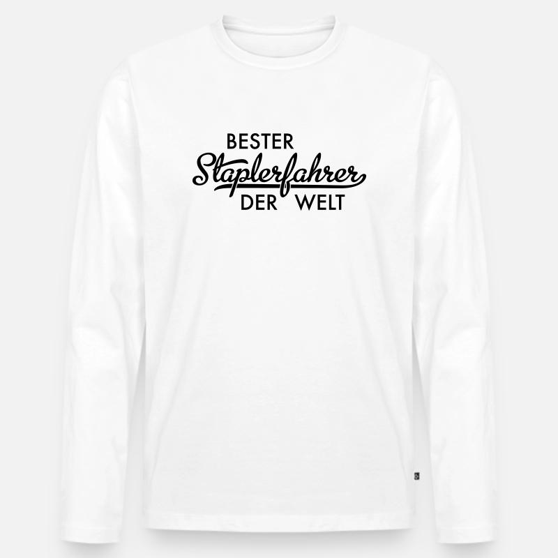 Bester Staplerfahrer der Welt - Männer Premium Bio Langarmshirt - Weiß
