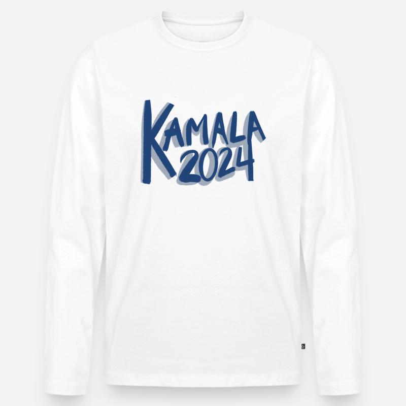 Kamala 2024 - Männer Premium Bio Langarmshirt - Weiß