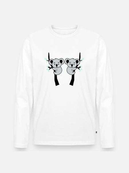 Koala Bear Comic Tree 2 - Men's Premium Organic Long Sleeve Shirt - white