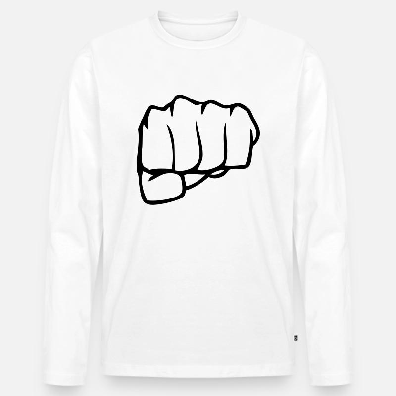 faust - Männer Premium Bio Langarmshirt - Weiß