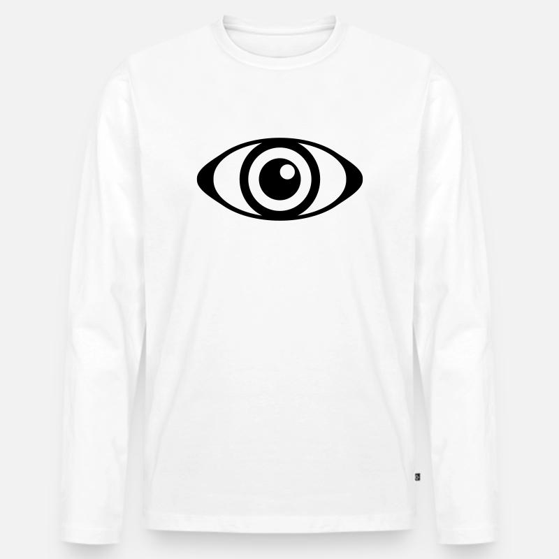 Das Auge - Männer Premium Bio Langarmshirt - Weiß