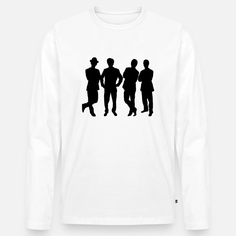 Boy group - Männer Premium Bio Langarmshirt - Weiß