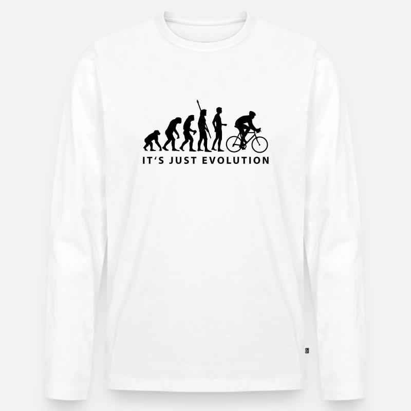 evolution_radfahrer_b - Männer Premium Bio Langarmshirt - Weiß