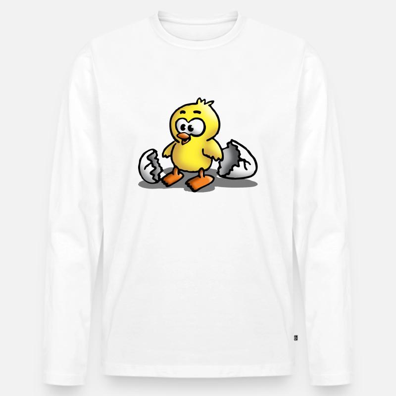 kueken_e - Männer Premium Bio Langarmshirt - Weiß