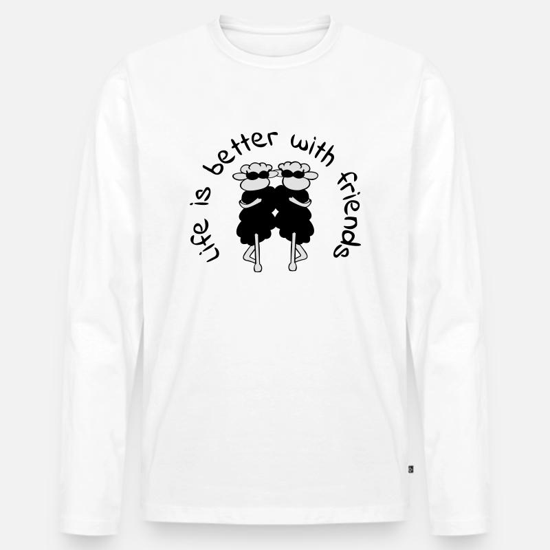 Friends - Männer Premium Bio Langarmshirt - Weiß