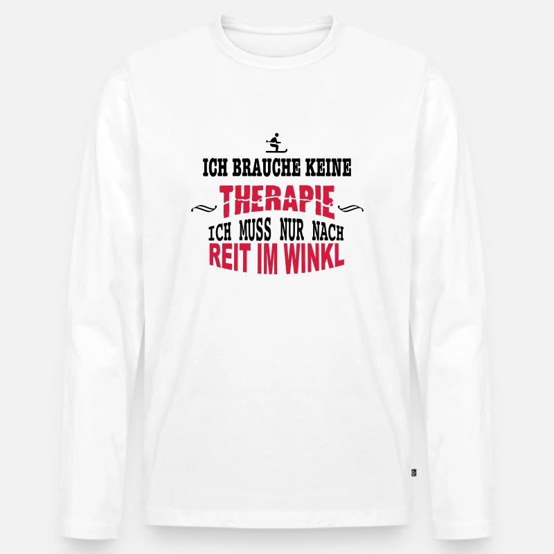 THERAPIE Reit im Winkl - Männer Premium Bio Langarmshirt - Weiß