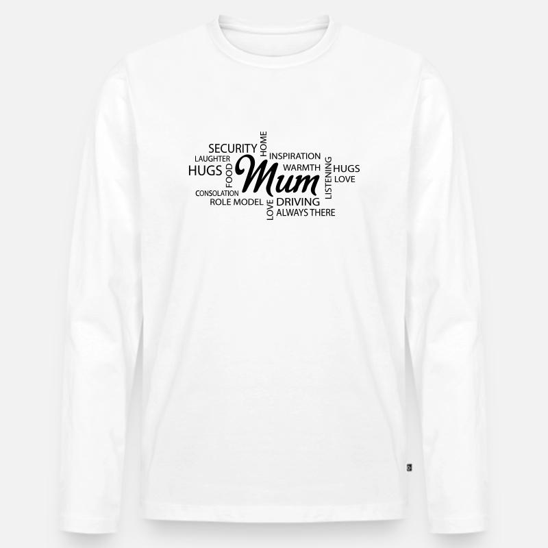 Mama - Männer Premium Bio Langarmshirt - Weiß