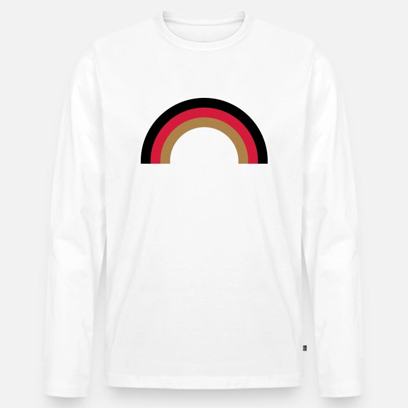 regenbogen_deutsch - Männer Premium Bio Langarmshirt - Weiß