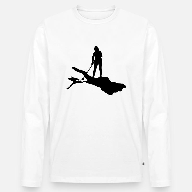 Lake SUP - Männer Premium Bio Langarmshirt - Weiß
