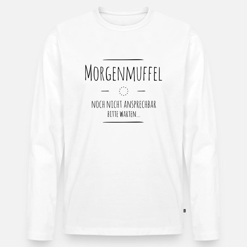 Morgenmuffel - Männer Premium Bio Langarmshirt - Weiß