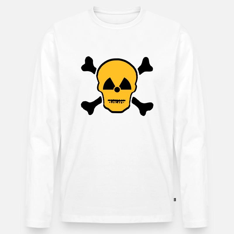 Atomschädel - Männer Premium Bio Langarmshirt - Weiß