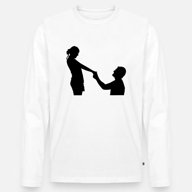Antrag - Männer Premium Bio Langarmshirt - Weiß