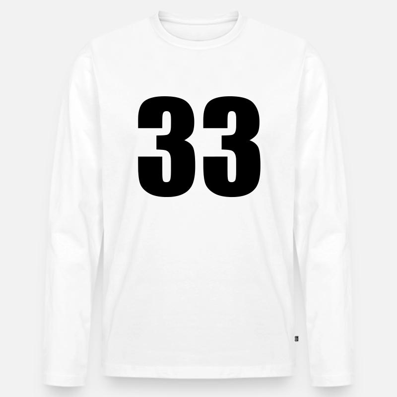 33 - Männer Premium Bio Langarmshirt - Weiß