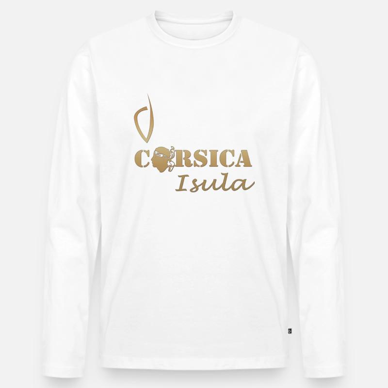 corse - Männer Premium Bio Langarmshirt - Weiß