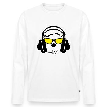 Equalizer Audio-Musik-Kopfhörer DJ zik75 - Männer Premium Bio Langarmshirt - Weiß - Vorne - Nico (187cm)