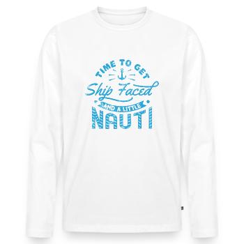 Il est temps d'avoir un navire face à face et un petit cadeau de Nauti - T-shirt manches longues Premium bio Homme - blanc - Devant - Nico (187cm)