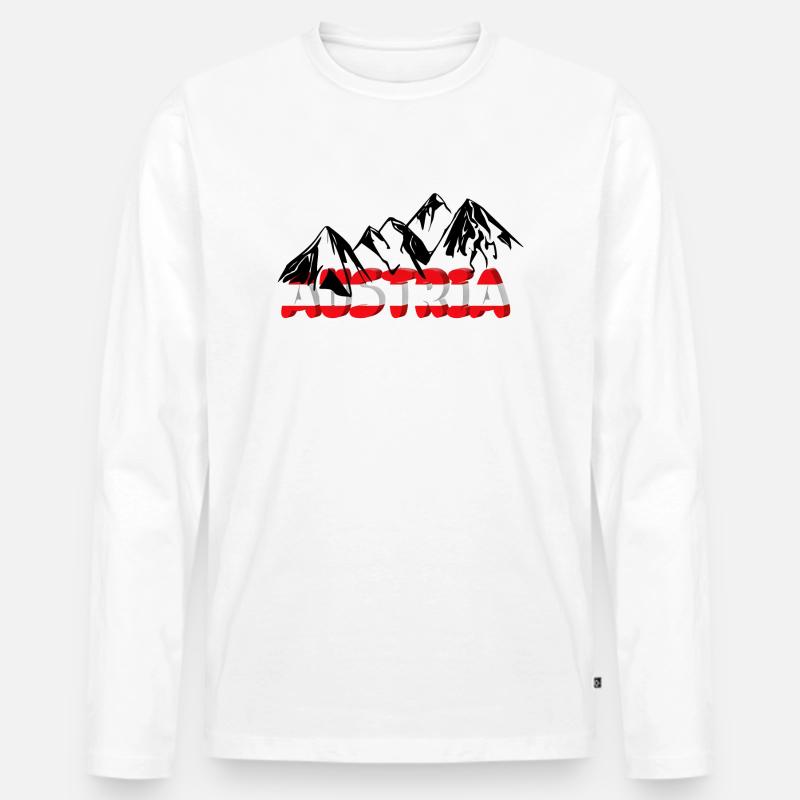 Austria mit Bergen - Männer Premium Bio Langarmshirt - Weiß