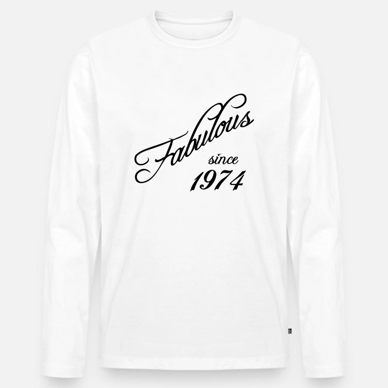 Fabulous since 1974 - Männer Premium Bio Langarmshirt - Weiß