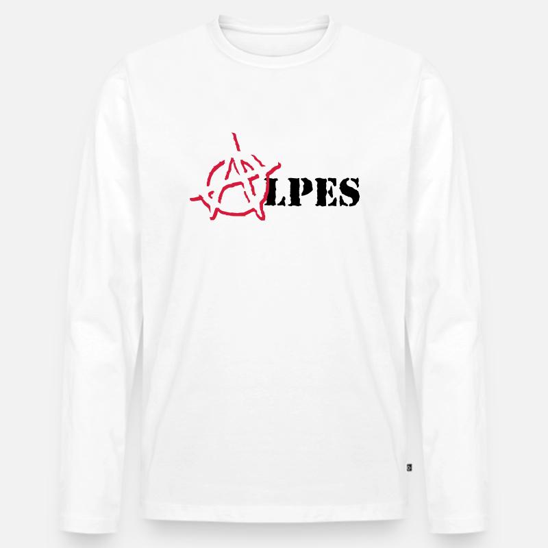Anarchy Alpen - Männer Premium Bio Langarmshirt - Weiß