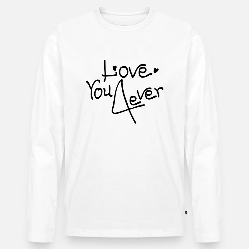 Liebe dich 4ever - Männer Premium Bio Langarmshirt - Weiß