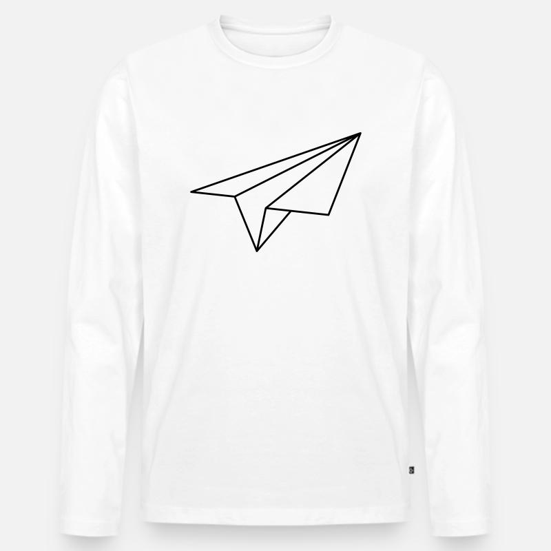 Papierflieger - Männer Premium Bio Langarmshirt - Weiß