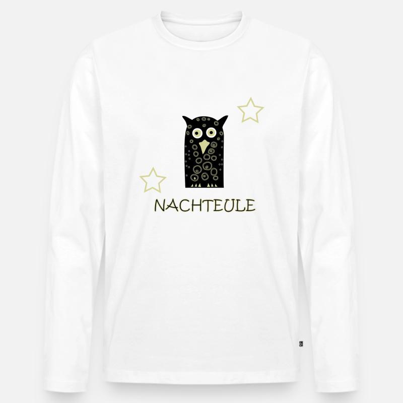 Nachteule - Männer Premium Bio Langarmshirt - undefined