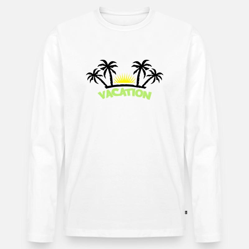 vacation3 - Männer Premium Bio Langarmshirt - Weiß